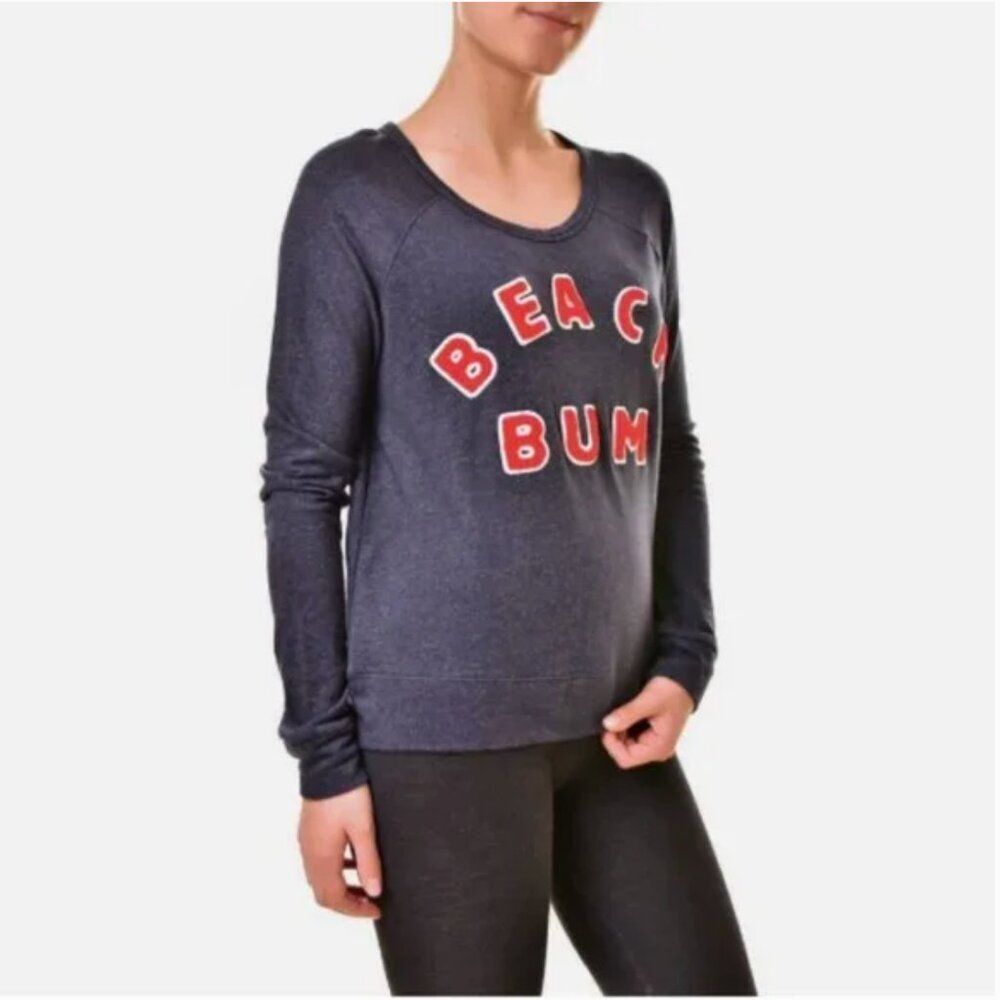 Sundry “Beach Bum” Sweatshirt in Navy and Red Spell out Size Large